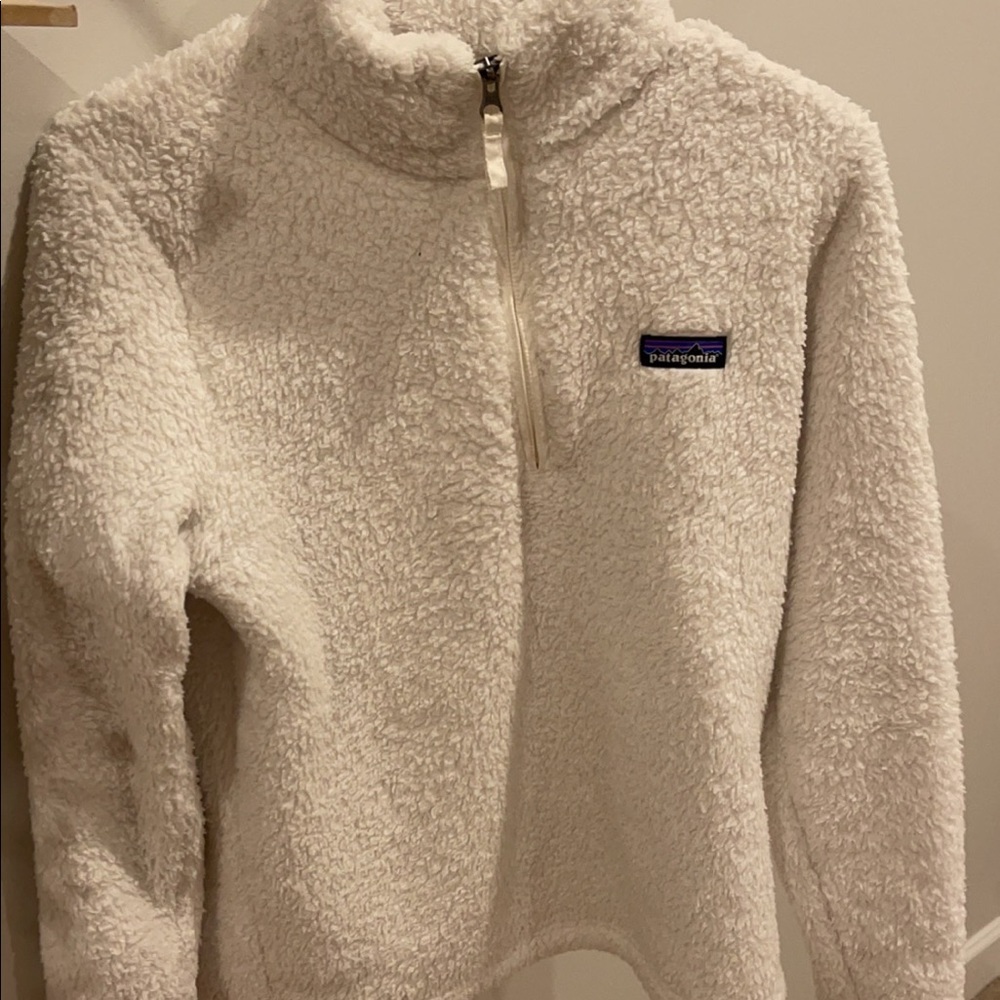 Patagonia womens white fleece quarter zip